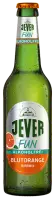 Eine grüne Flasche mit orangefarbener Etikettierung für einen alkoholfreien Biermix steht abgebildet.