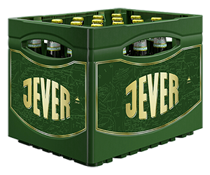 Getränkekasten der Marke Jever mit zwanzig Flaschen der Sorte Fun Zitrone alkoholfrei.