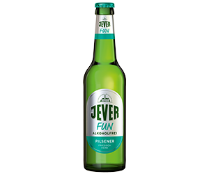 0,33 Liter Bierflasche der Marke Jever Fun alkoholfrei.