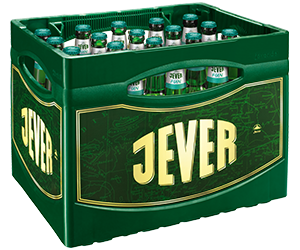 Getränkekasten der Marke Jever mit zwanzig Flaschen der Sorte Fun alkoholfrei.