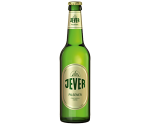 0,33 Liter Bierflasche der Marke Jever Pilsener.