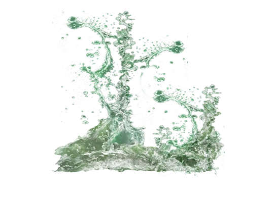 Flüssigkeit spritzt dynamisch in die Luft und bilden eine skulpturale Form mit Tropfen und Bewegung.