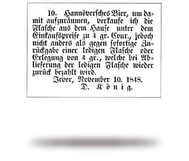 Ein historischer Textauszug auf Deutsch, datiert auf den 10. November 1848.
