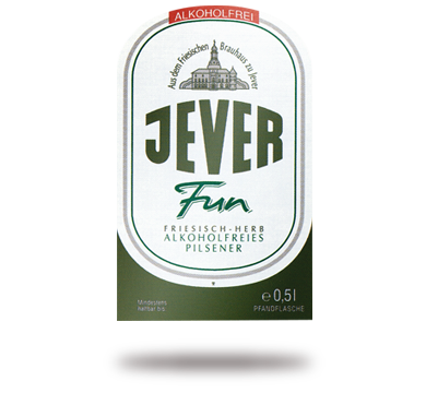 Etikett einer halbliter Bierflasche in grün und weiß mit der Aufschrift alkoholfreies Pilsner.
