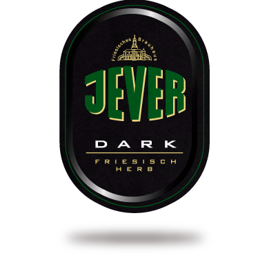 Ein ovales, schwarzes Schild mit grüner und weißer Schrift vor einem schwarzen Hintergrund.